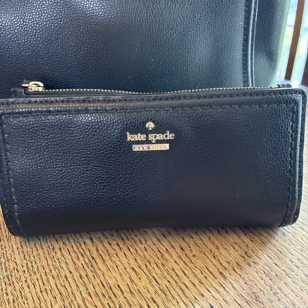 Kate Spade New York Satchel Crossbody And Wallet Set Black Gold Classic - Picture 2 of 16
